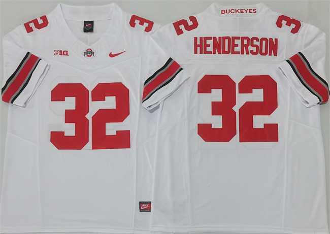 Men%27s Ohio State Buckeyes #32 TreVeyon Henderson White 2025 F.U.S.E. Limited Stitched Jersey->ohio state buckeyes->NCAA Jersey